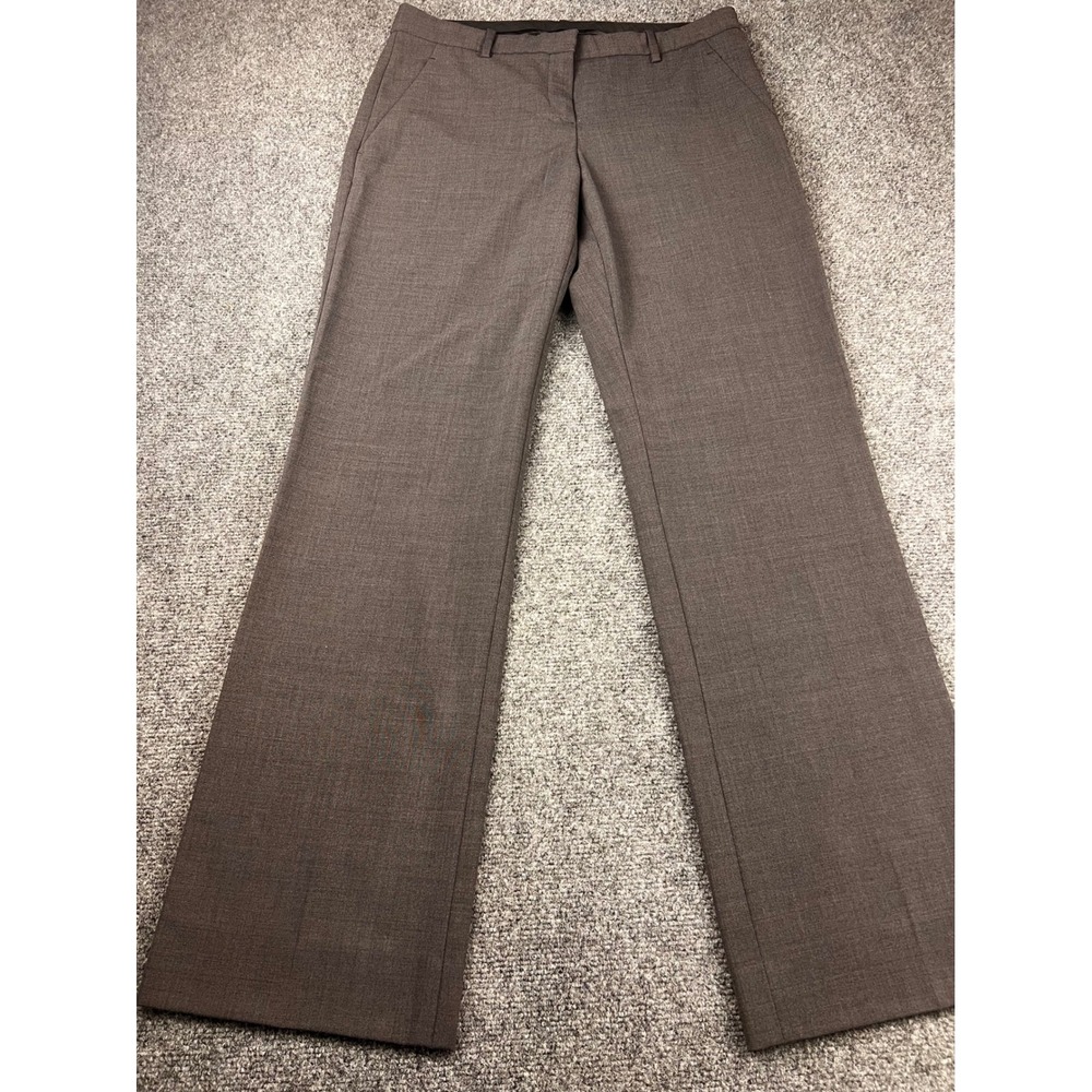 Theory Emery 2 Urban Wide Leg Wool Blend Twill Dress Pants Slacks Gray 10 X 32